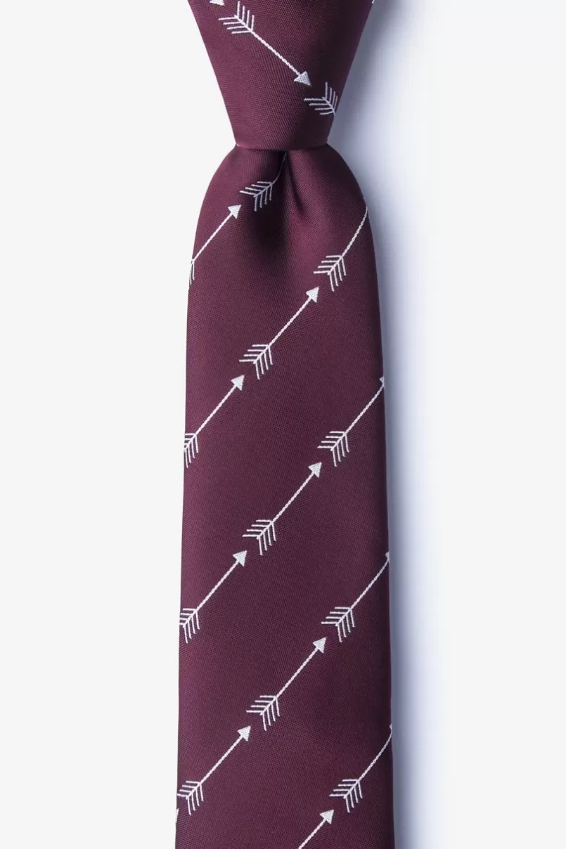 Ties Flying Arrows Skinny Tie Burgundy Flash Sale