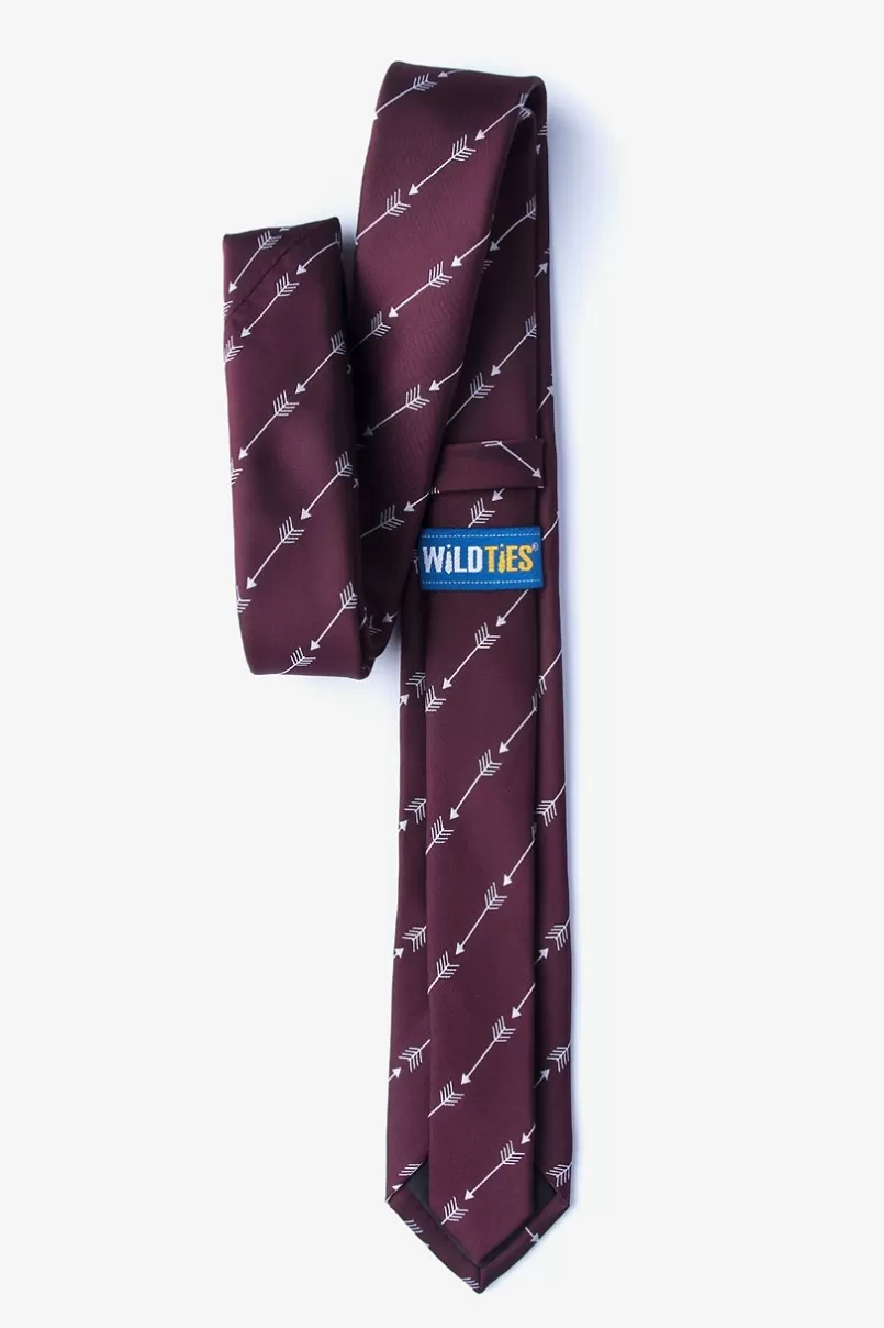 Ties Flying Arrows Skinny Tie Burgundy Flash Sale