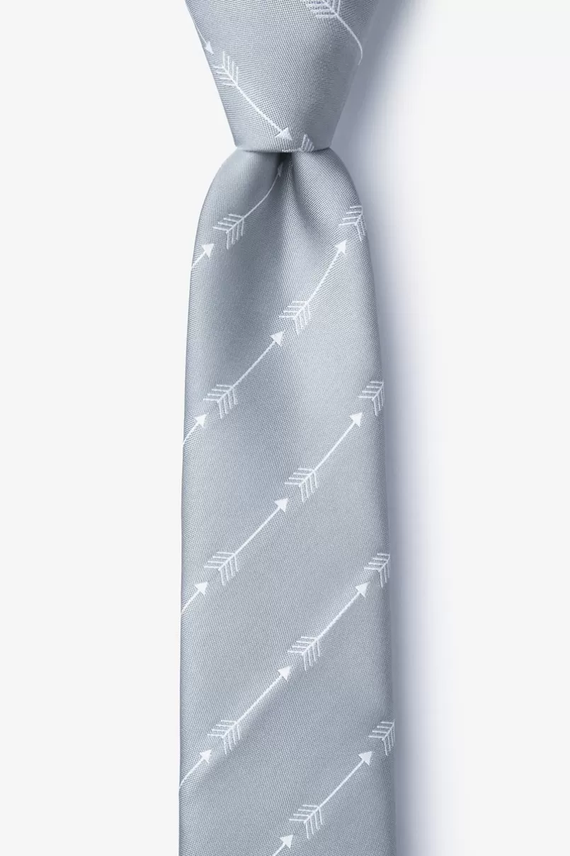 Ties Flying Arrows Skinny Tie Gray New