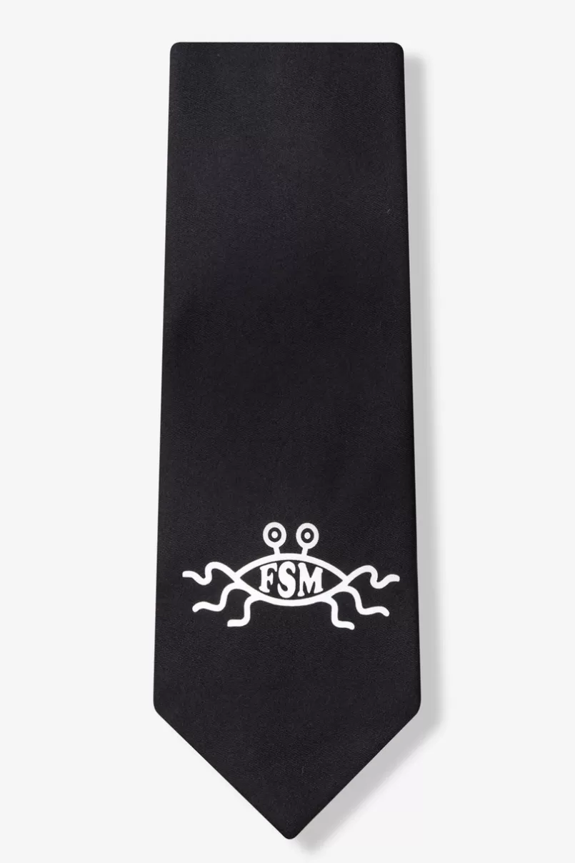 Ties Flying Spaghetti Monster FSM Black Tie Outlet