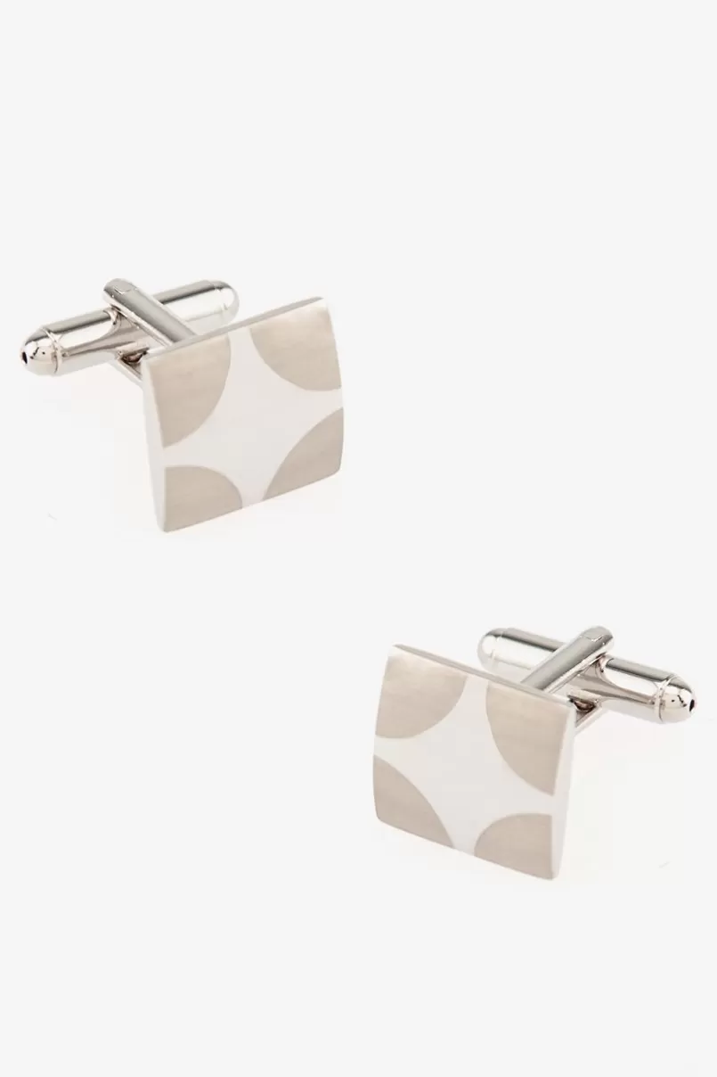 Ties Four Corners Square Silver Cufflinks Flash Sale