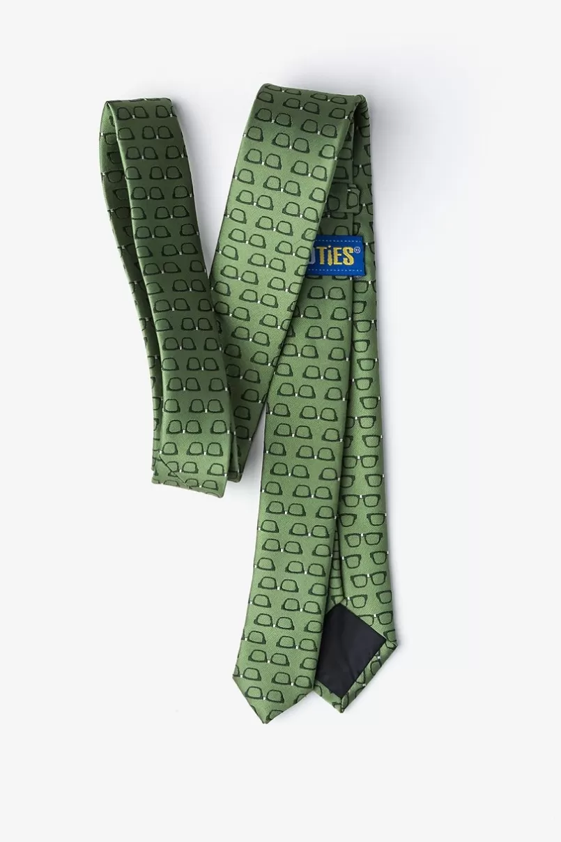 Ties Four Eyes Olive Skinny Tie Sale