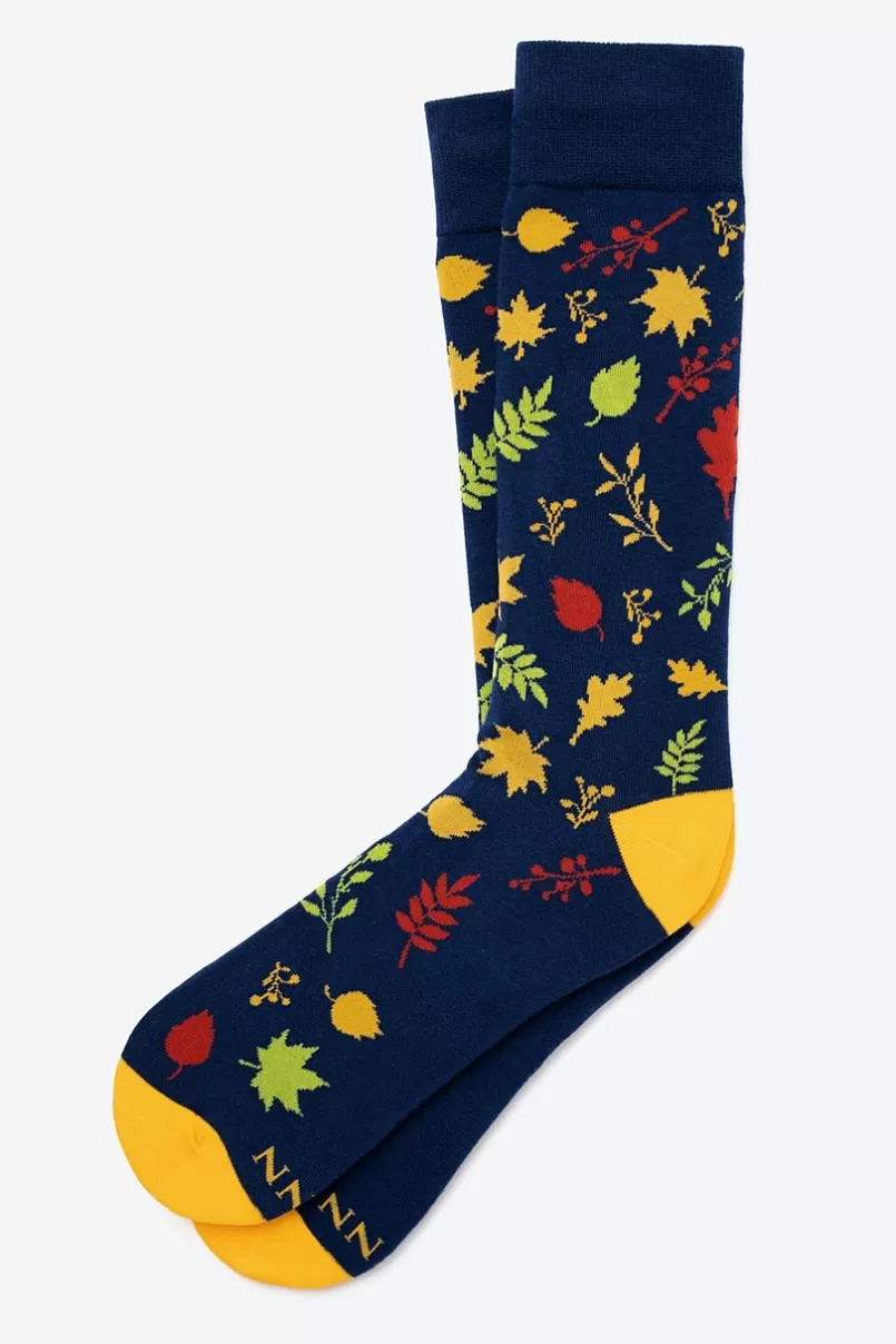 Ties Free Fallin' Navy Blue Sock Discount