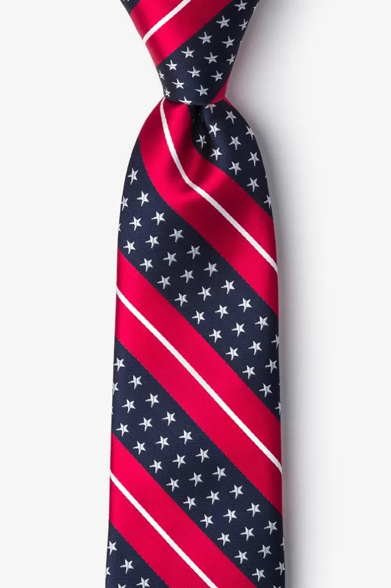 Ties Freedom Stripe Red Tie Fashion