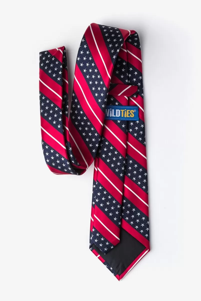 Ties Freedom Stripe Red Tie Fashion