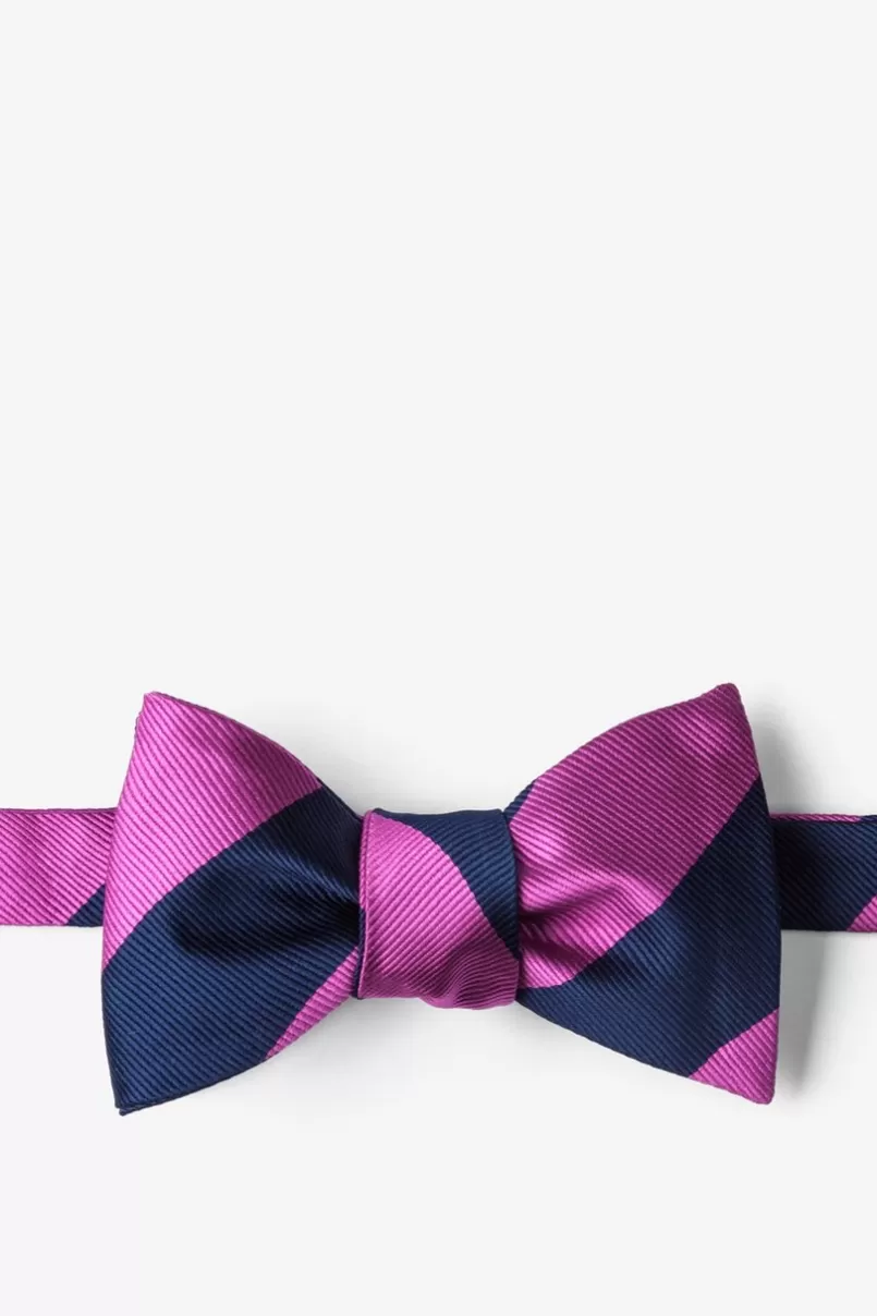 Ties Fuchsia & Navy Stripe Self-Tie Bow Tie Fuchsia&NavyBlue Cheap