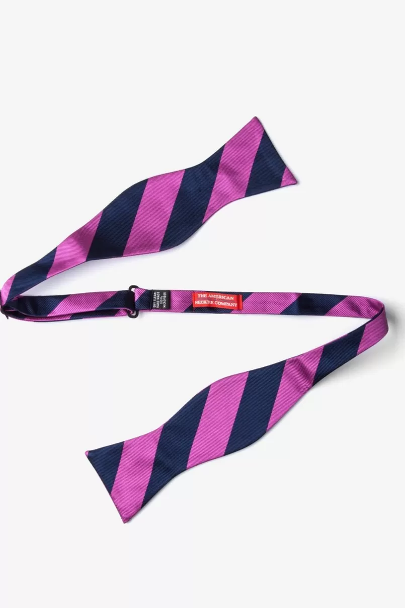 Ties Fuchsia & Navy Stripe Self-Tie Bow Tie Fuchsia&NavyBlue Cheap