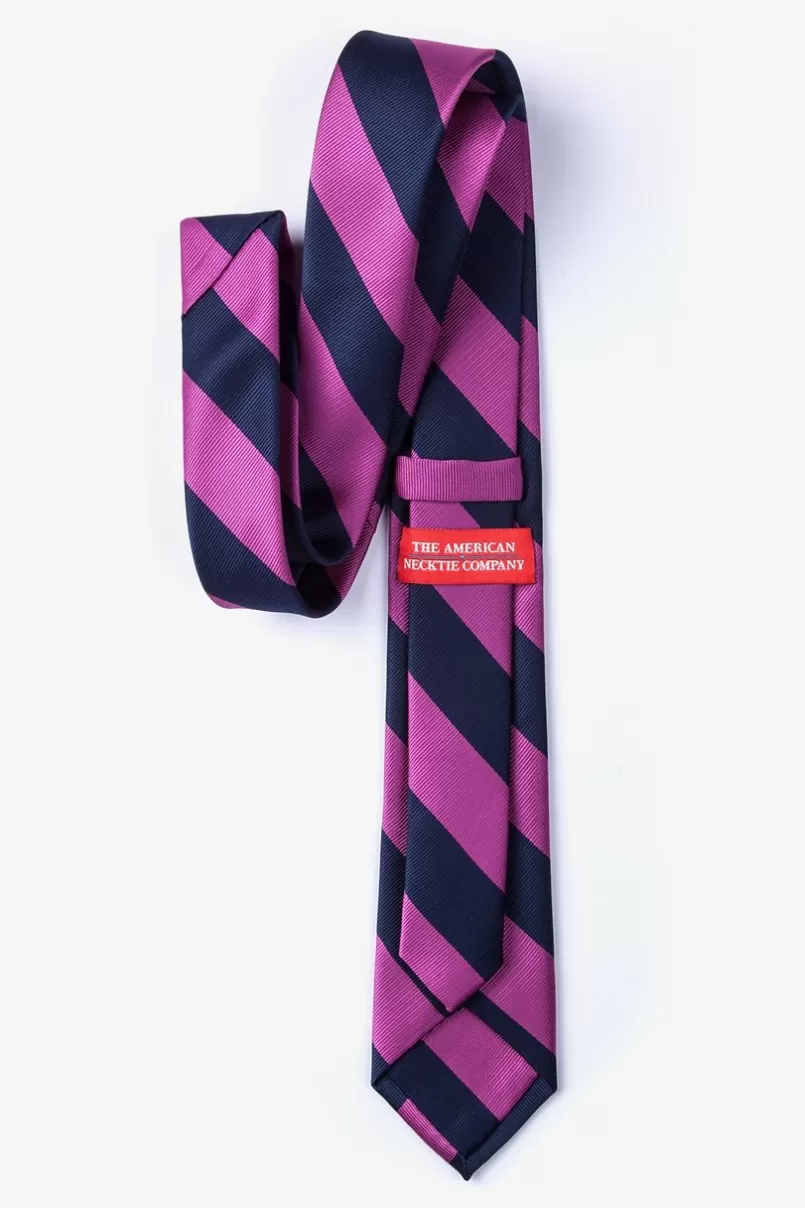 Ties Fuchsia & Navy Stripe Skinny Tie Fuchsia&NavyBlue Fashion