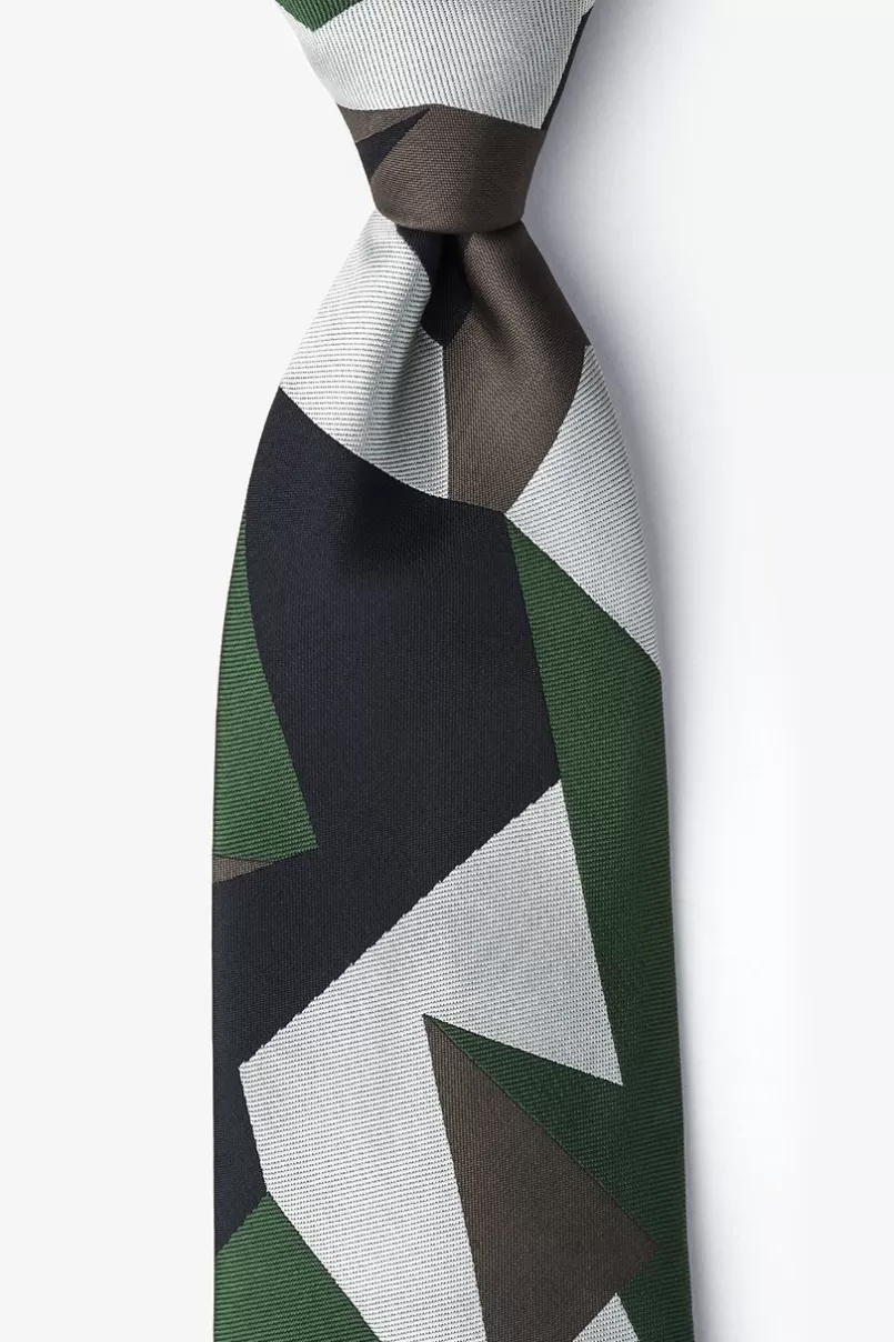 Ties Geometric Camo Green Extra Long Tie Outlet