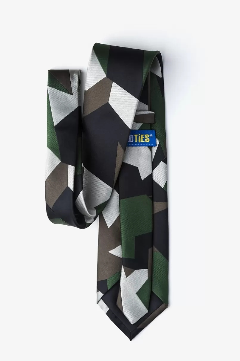 Ties Geometric Camo Green Extra Long Tie Outlet