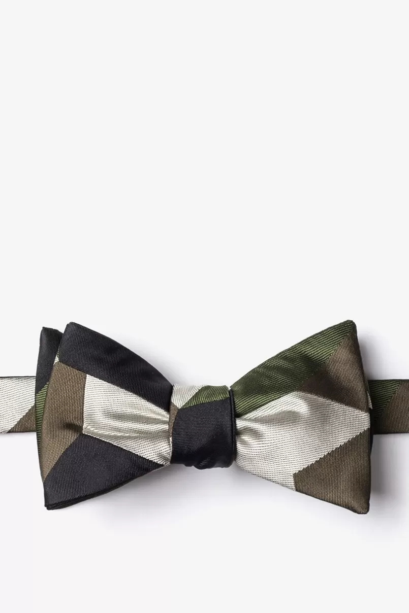 Ties Geometric Camo Green Self-Tie Bow Tie Best Sale