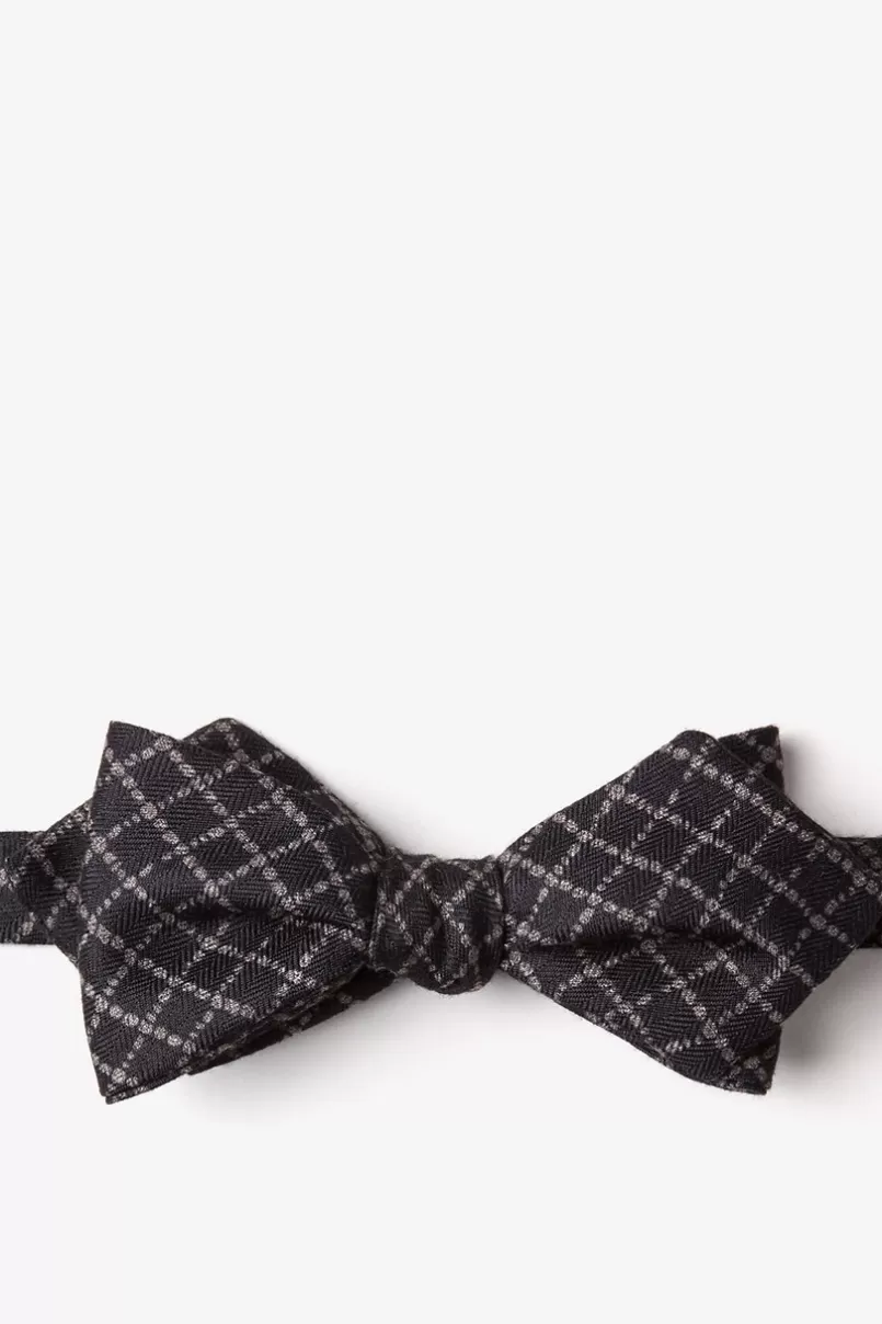 Ties Glendale Diamond Tip Bow Tie Black Shop