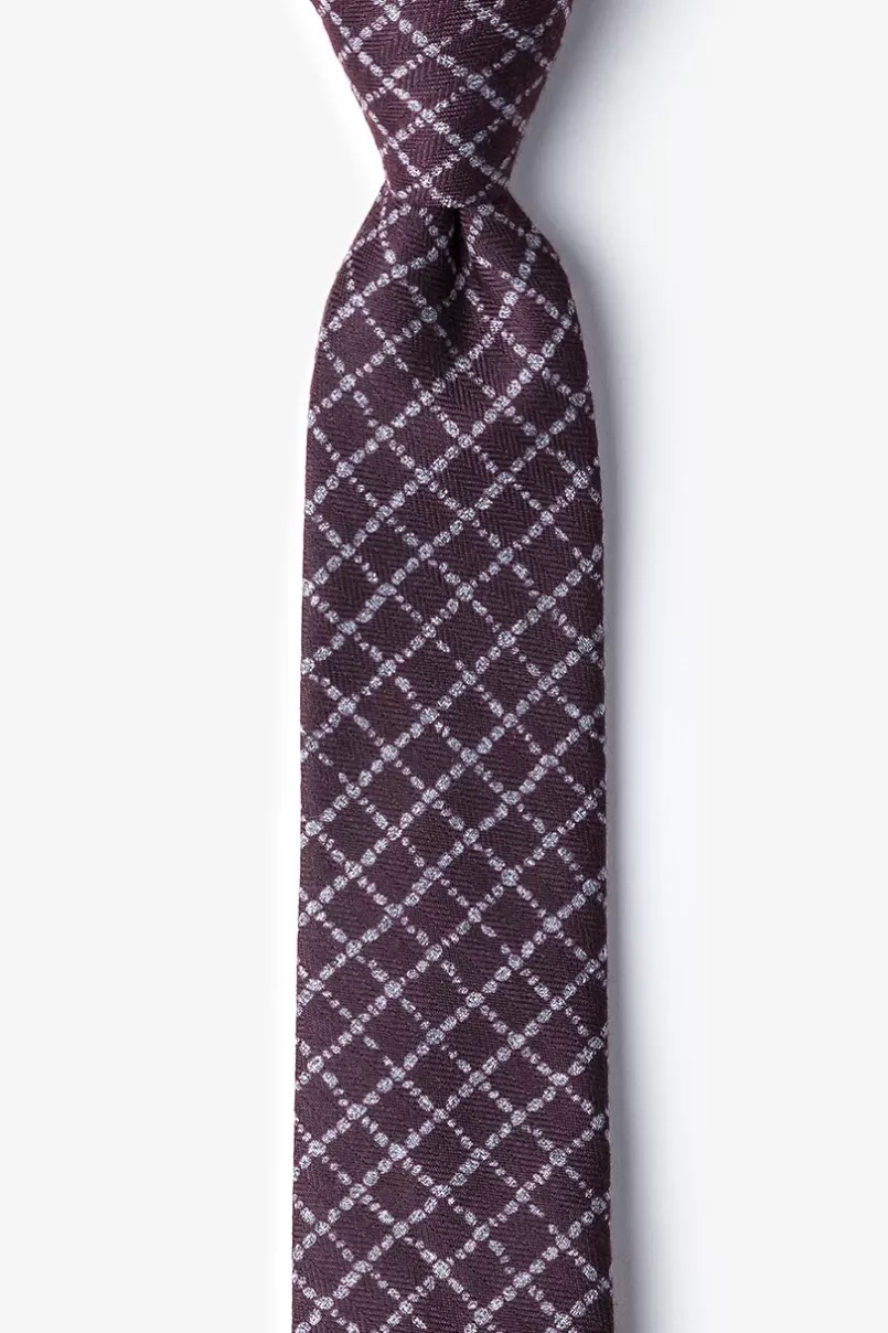 Ties Glendale Skinny Tie Maroon Shop