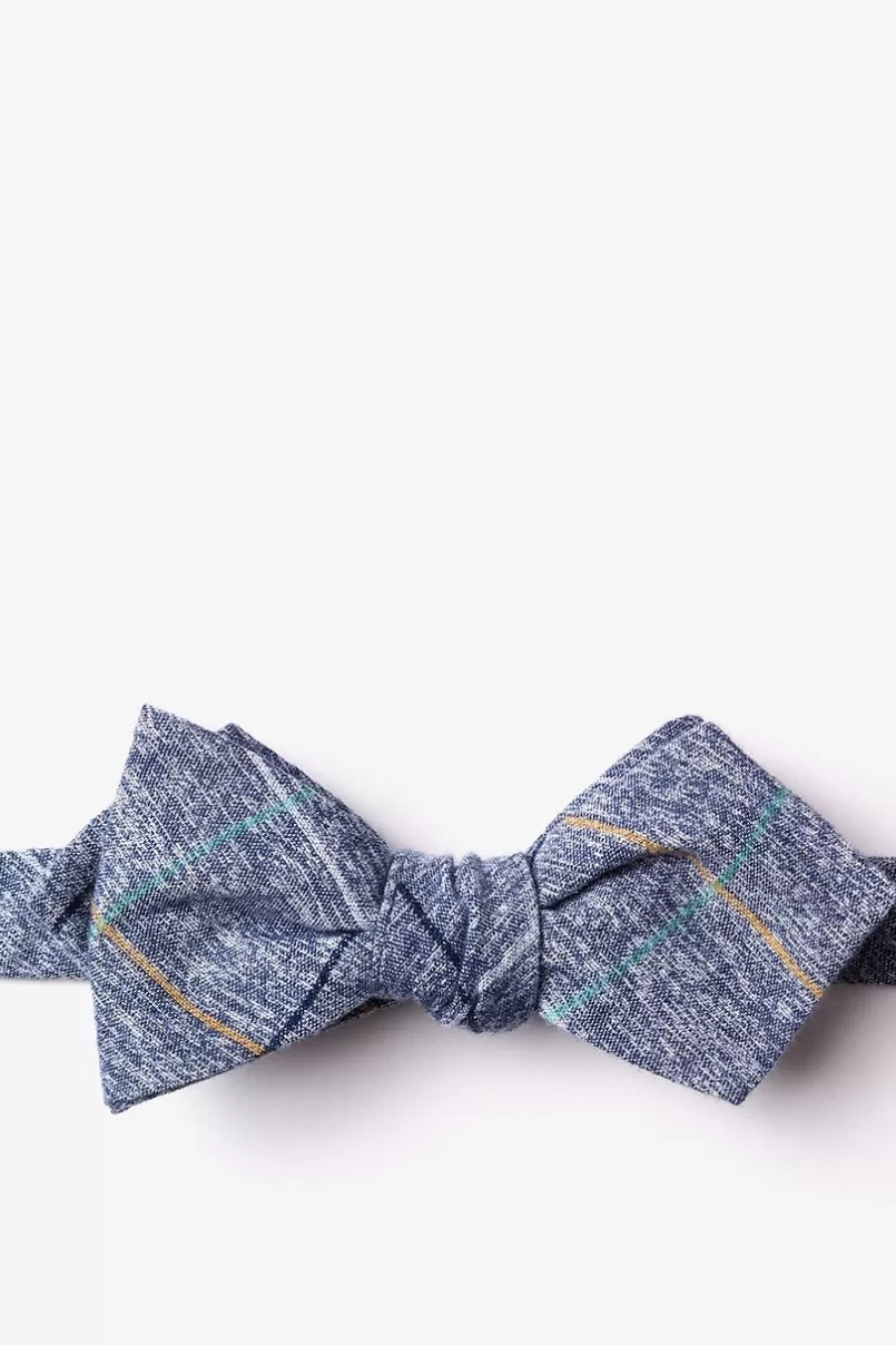 Ties Globe Navy Blue Diamond Tip Bow Tie NavyBlue Online