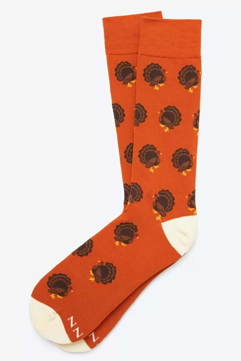 Ties Gobble Gobble Turkey Burnt Orange Sock Store