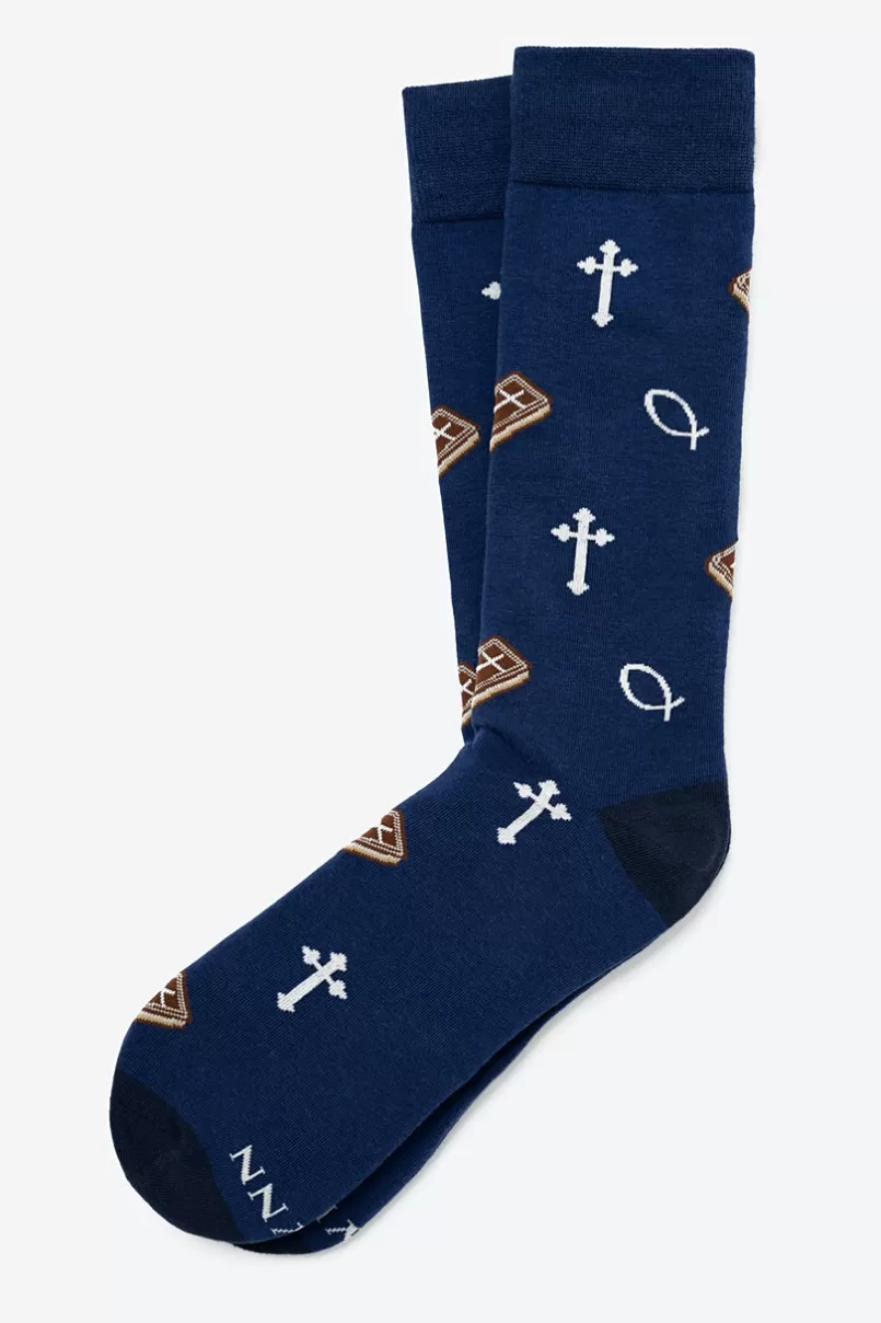 Ties God be with Ye Navy Blue Sock NavyBlue Cheap