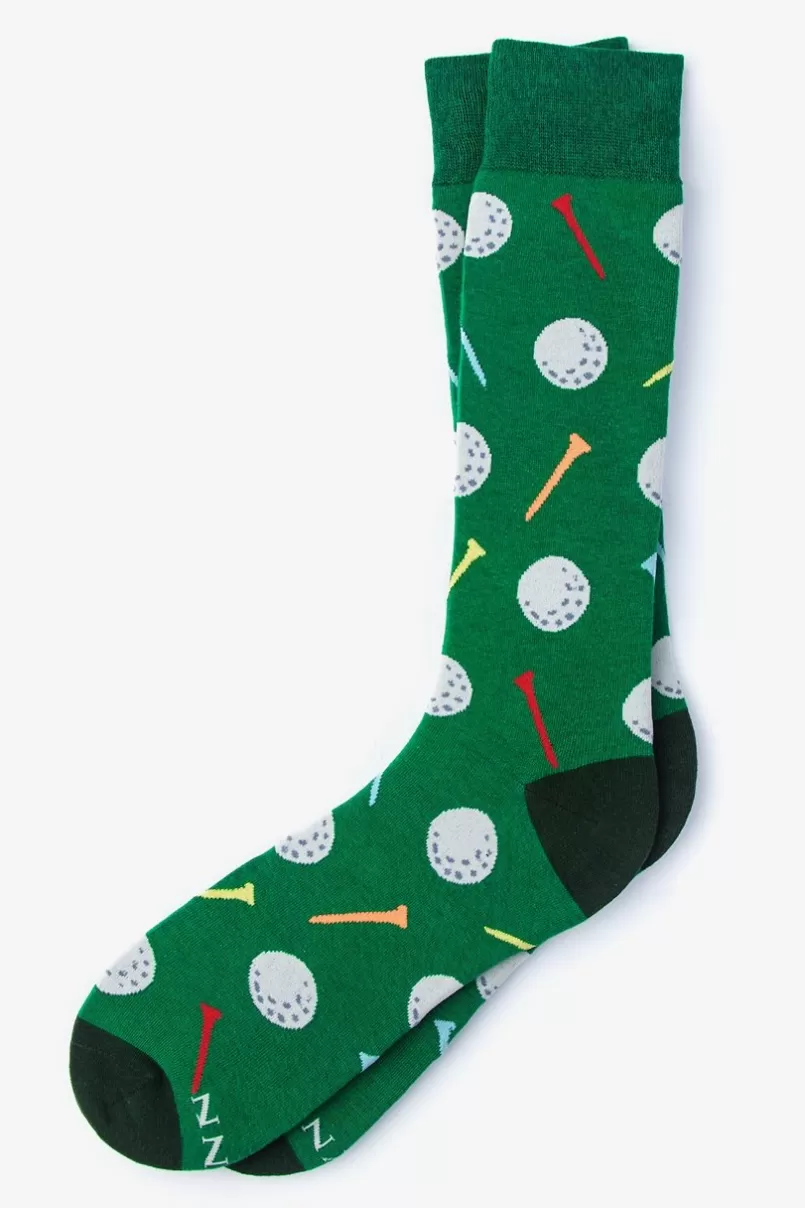 Ties Golf Balls and Tees Sock Green Shop