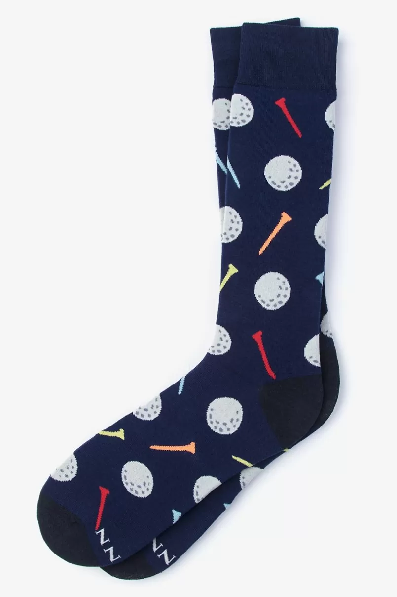 Ties Golf Balls and Tees Navy Blue Sock NavyBlue Best Sale