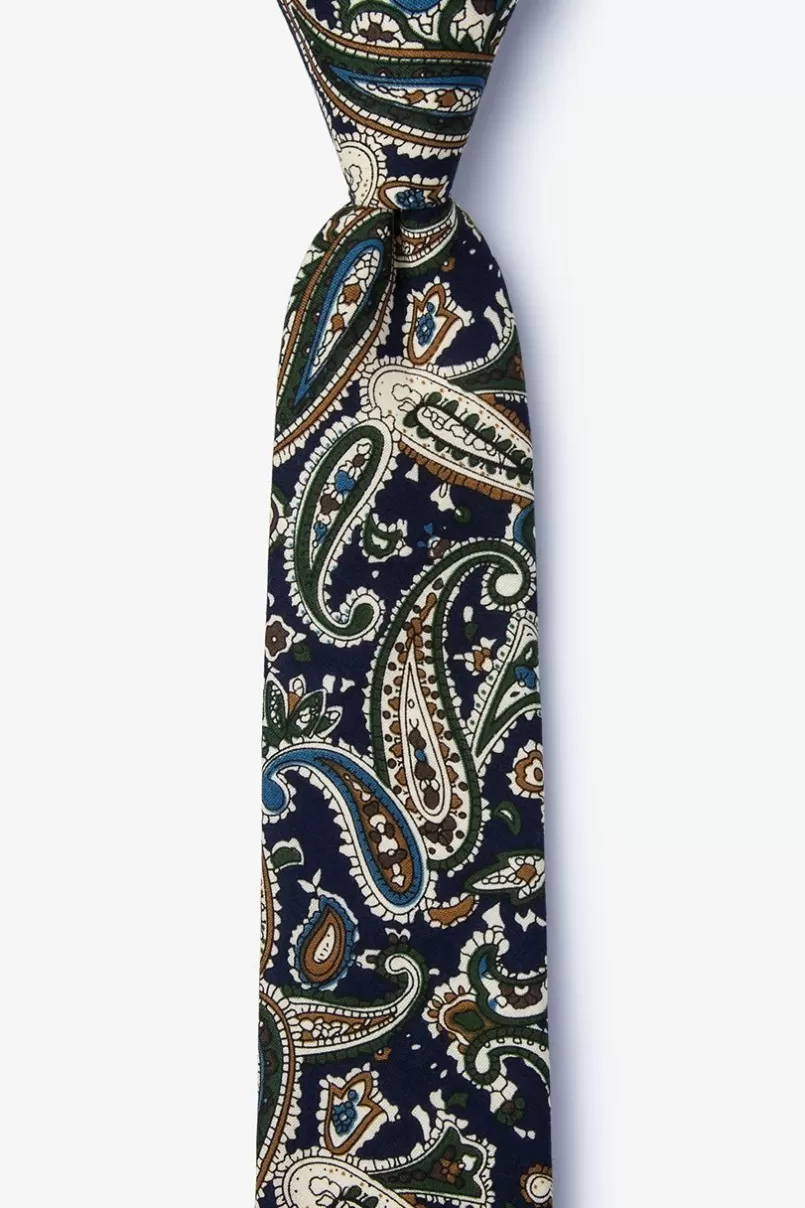 Ties Grainger Navy Blue Skinny Tie Sale