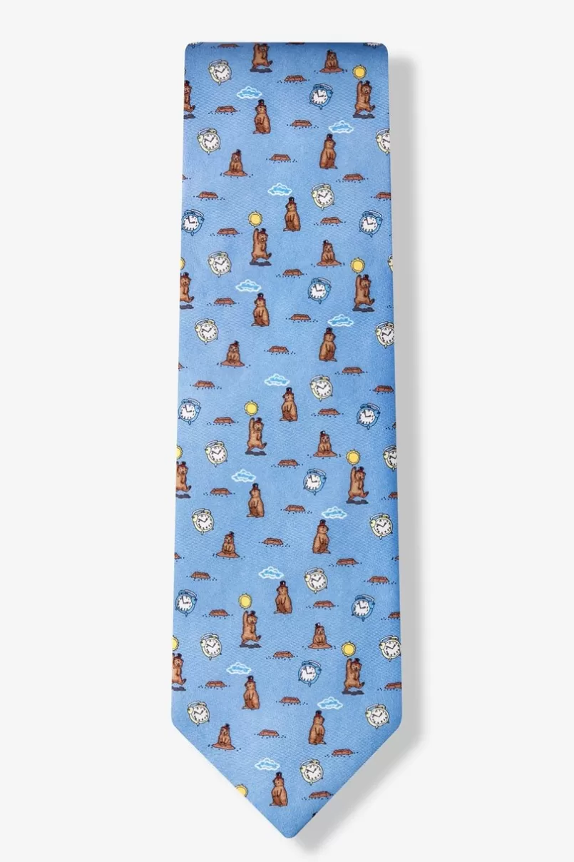 Ties Groundhog Day Light Blue Tie Discount