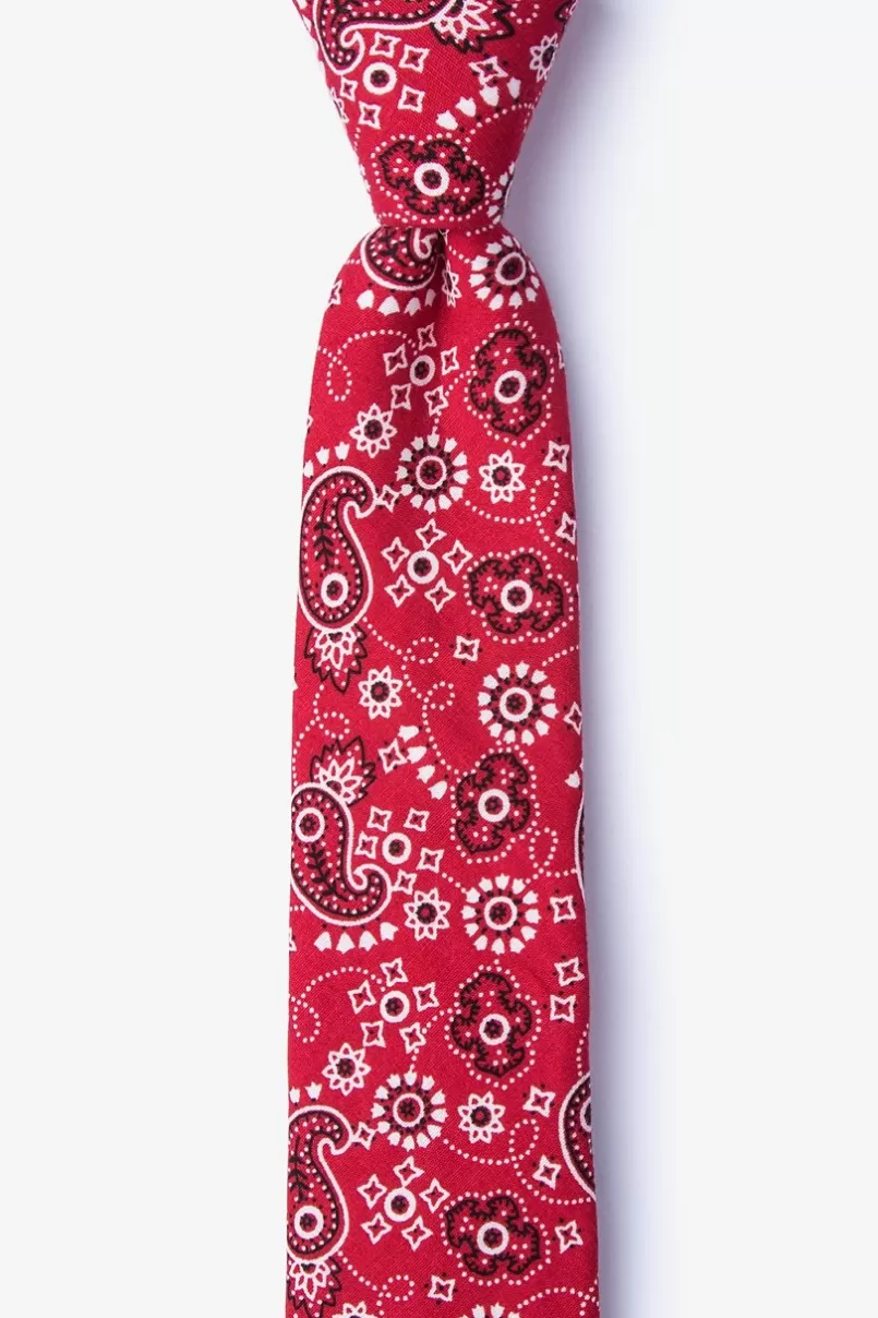 Ties Grove Skinny Tie Red Discount