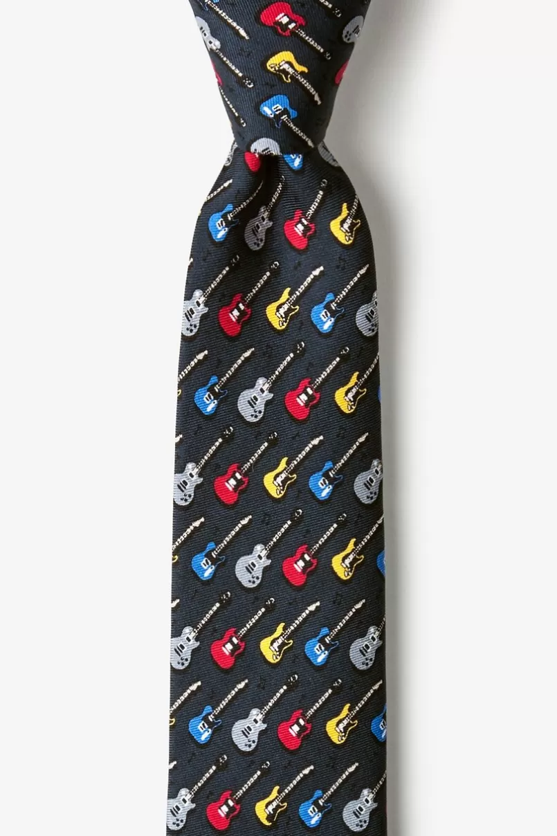 Ties Guitar God Charcoal Skinny Tie Cheap