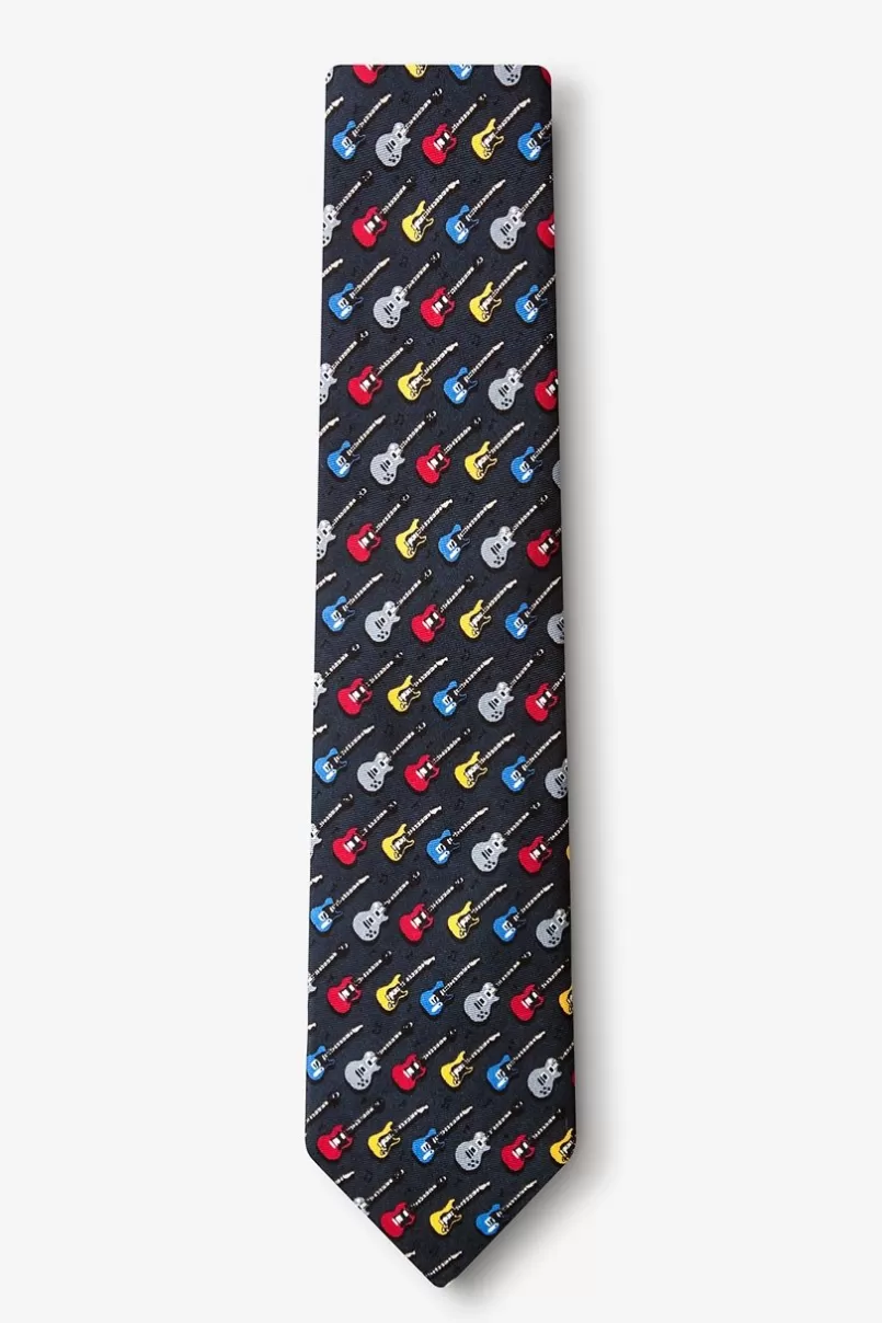 Ties Guitar God Charcoal Skinny Tie Cheap