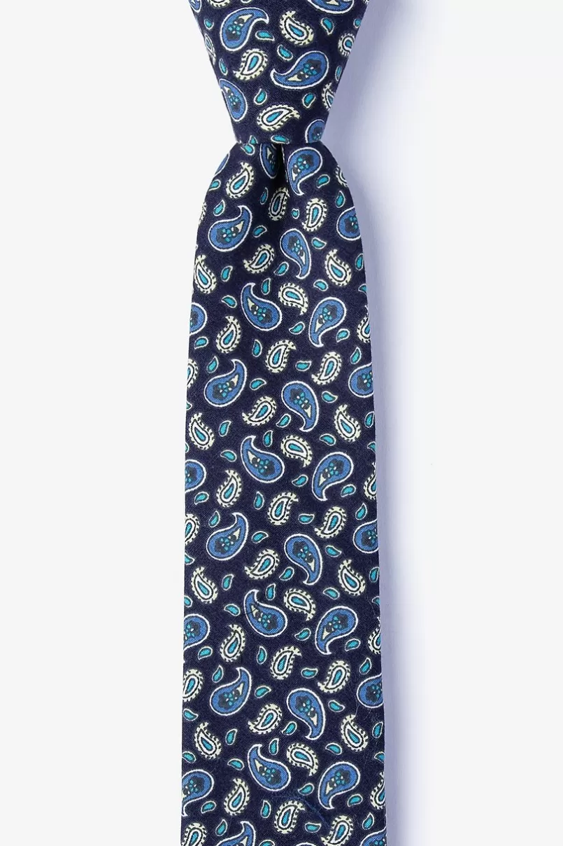 Ties Hamilton Navy Blue Skinny Tie NavyBlue Outlet