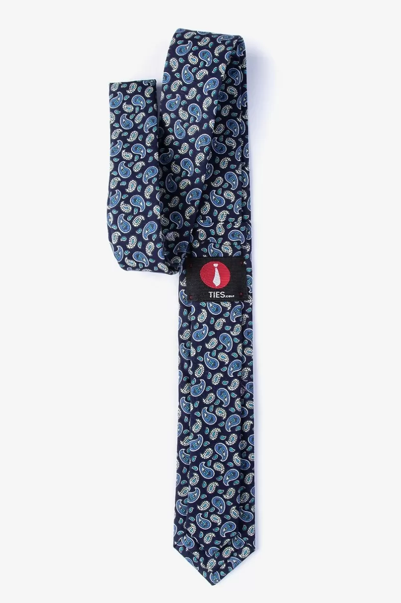 Ties Hamilton Navy Blue Skinny Tie NavyBlue Outlet