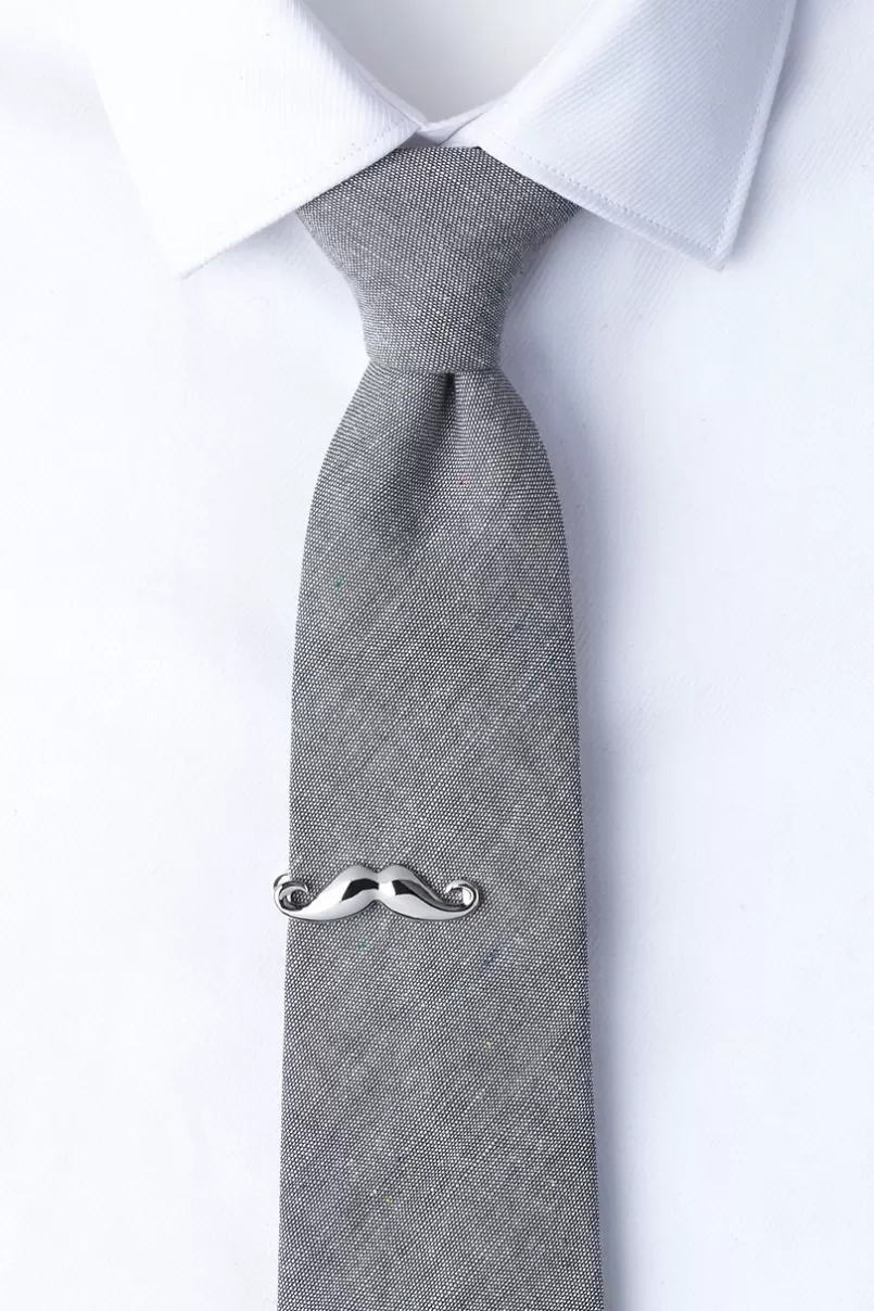 Ties Handlebar Mustache Tie Bar Silver Best