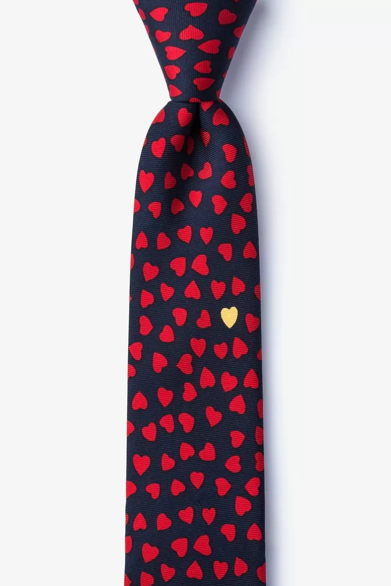 Ties Heart of Gold Navy Blue Skinny Tie Fashion