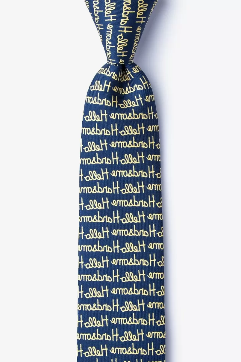 Ties Hello Handsome Navy Blue Skinny Tie Discount