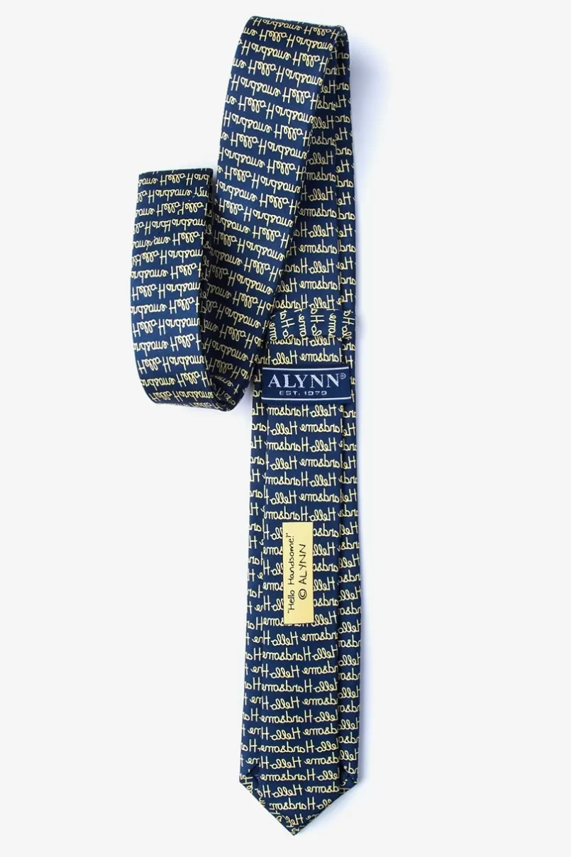 Ties Hello Handsome Navy Blue Skinny Tie Discount