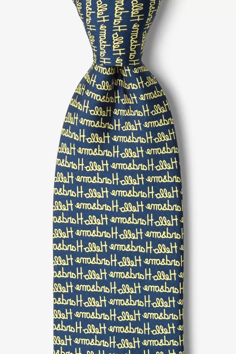 Ties Hello Handsome Navy Blue Tie Hot