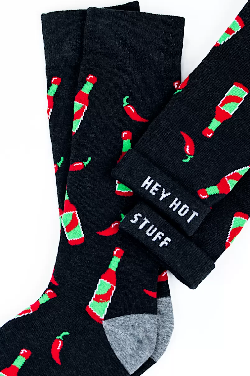 Ties Hey Hot Stuff Black Sock Discount