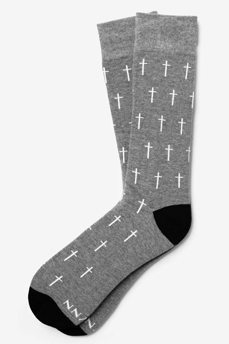 Ties Holy Cross Heather Gray Sock Shop