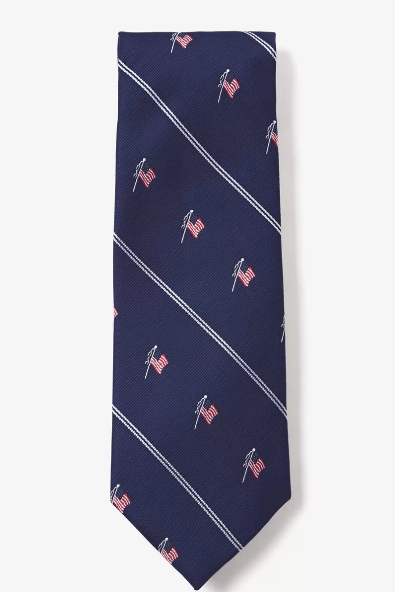 Ties Home of the Brave Navy Blue Tie Cheap