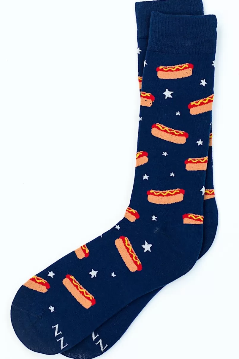 Ties Hot Dog Navy Blue Sock NavyBlue New