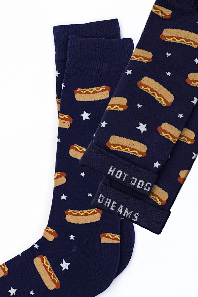 Ties Hot Dog Navy Blue Sock NavyBlue New