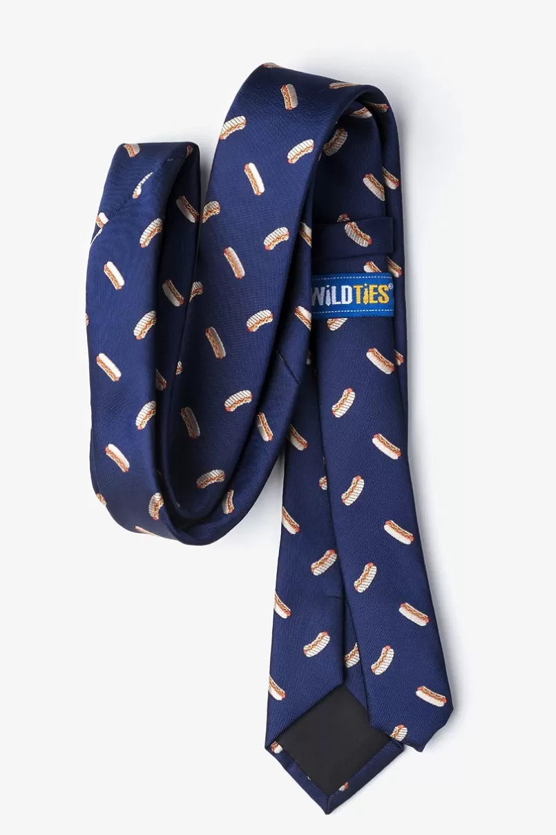 Ties Hot Dogs Navy Blue Skinny Tie Outlet