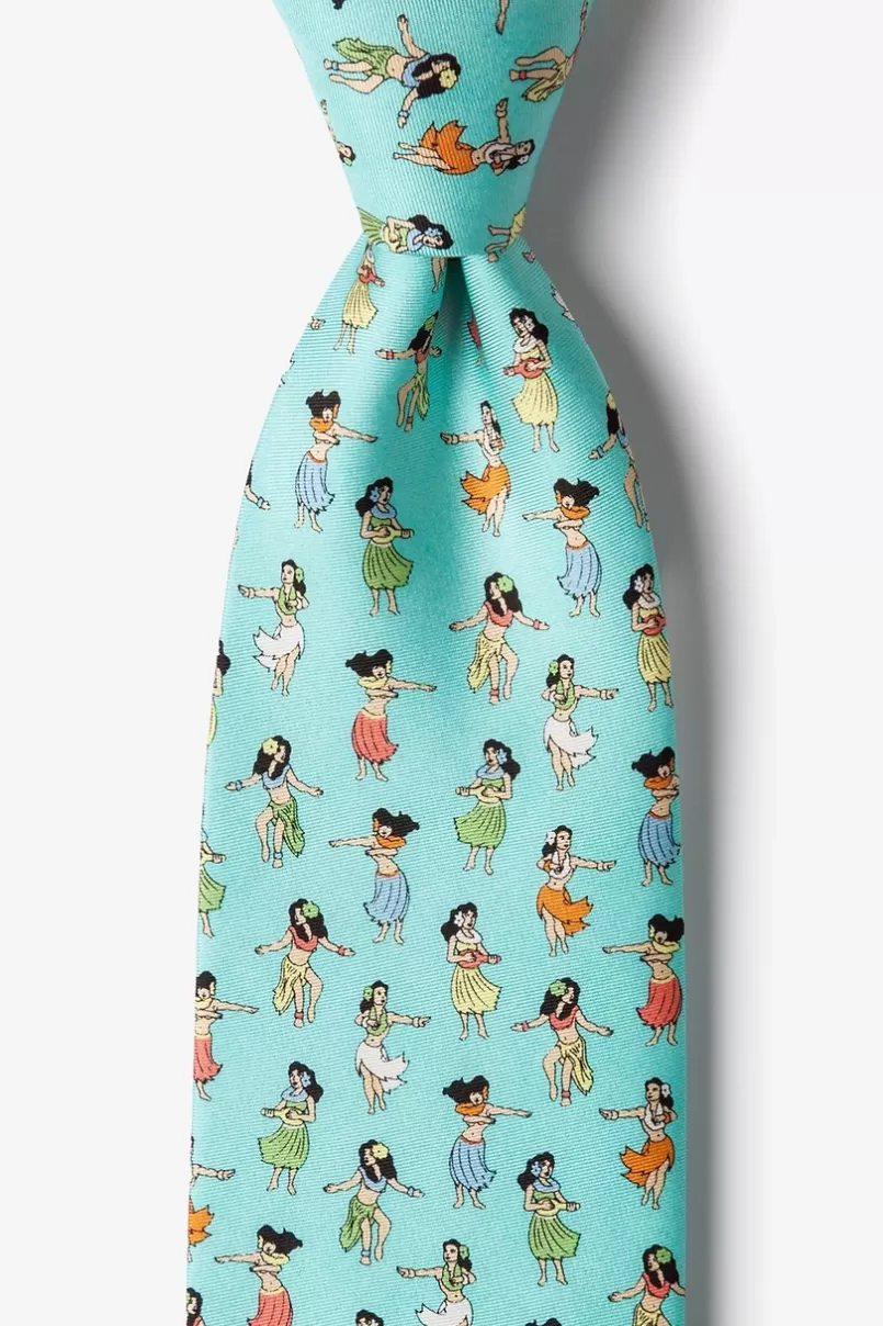 Ties Hula Happening Aqua Tie Clearance