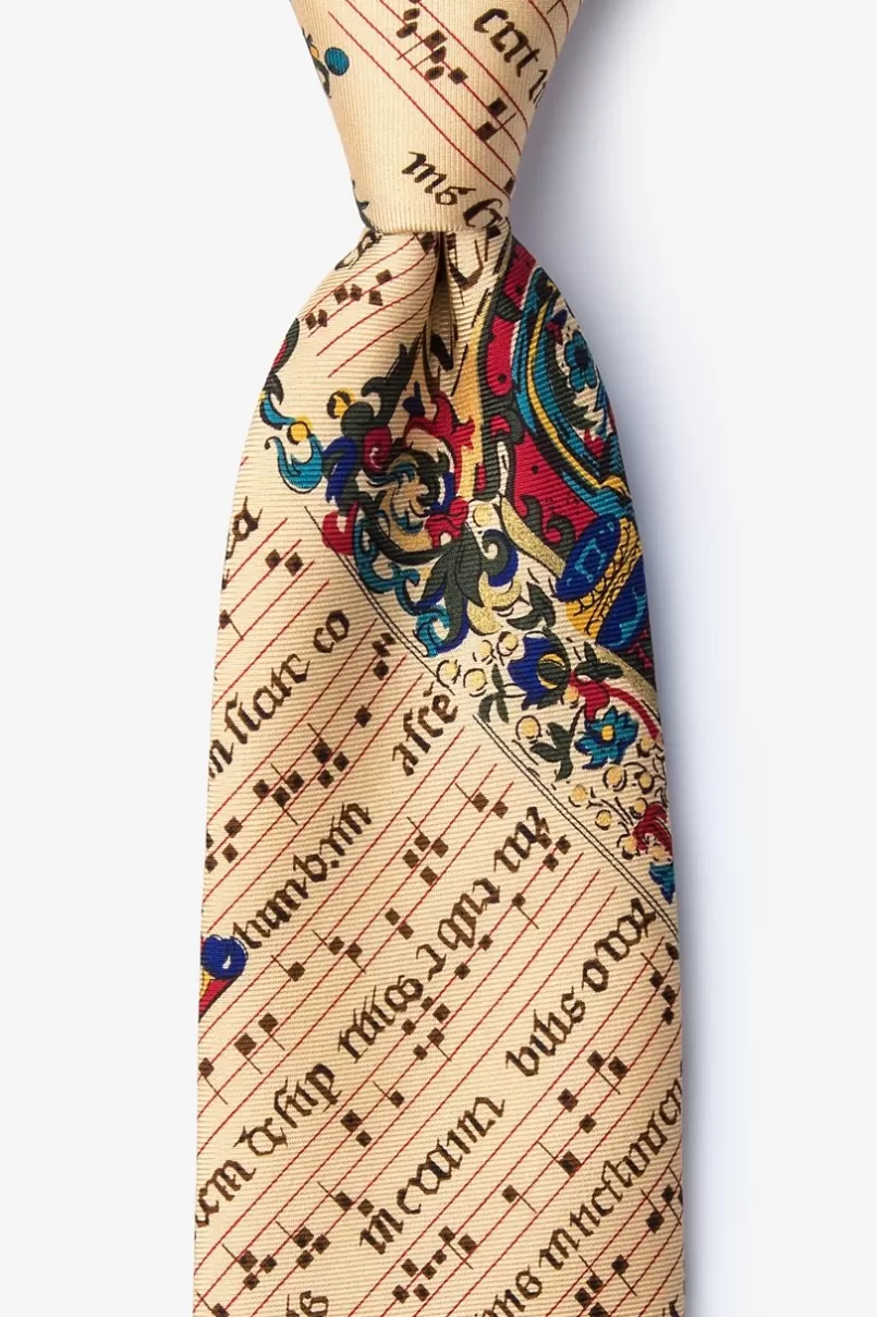 Ties Illuminated Music Score Beige Tie Flash Sale