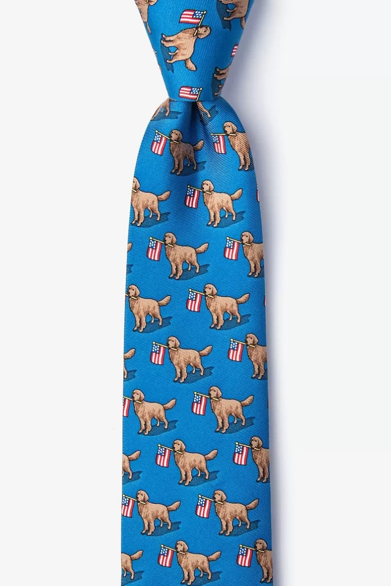 Ties In Dog We Trust Blue Skinny Tie Online