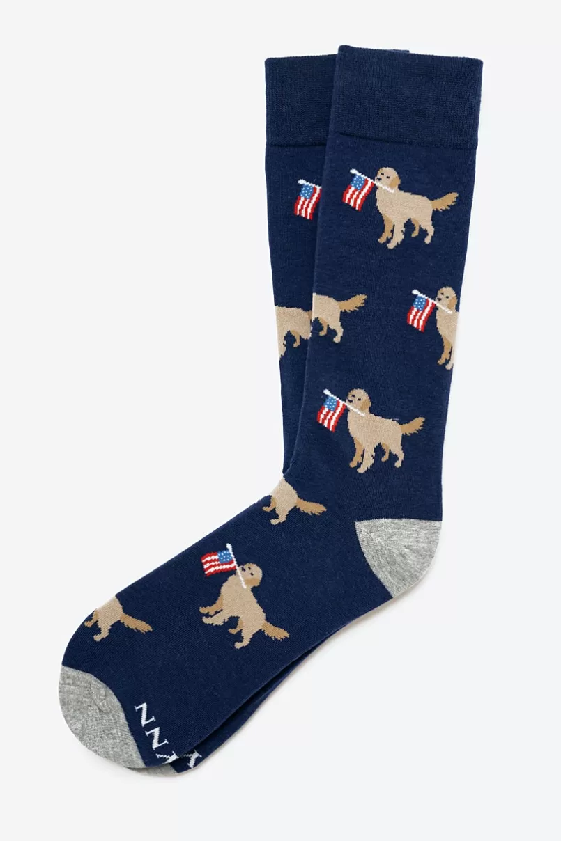 Ties In Dog We Trust Blue Sock Fashion