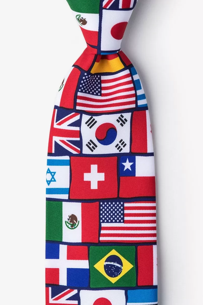 Ties International Flags Red Tie Cheap