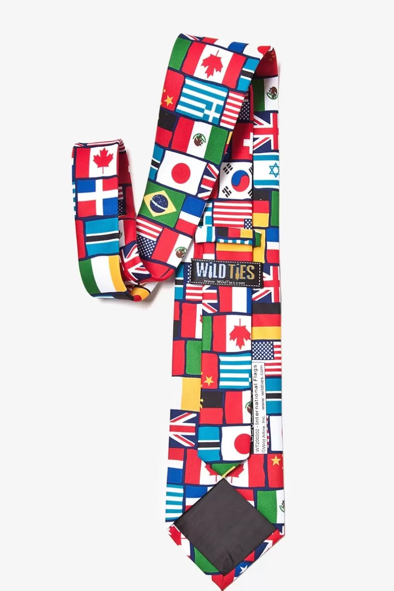 Ties International Flags Red Tie Cheap