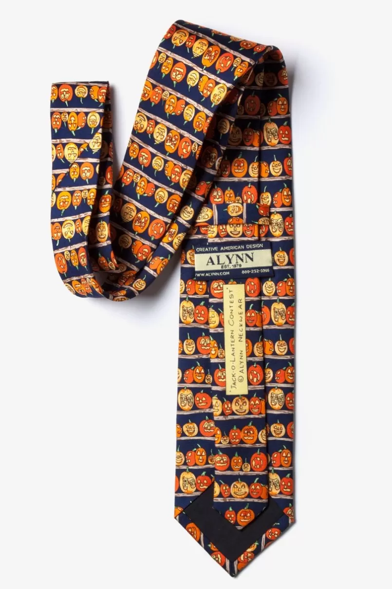 Ties Jack-O'-Lantern Contest Navy Blue Tie Shop