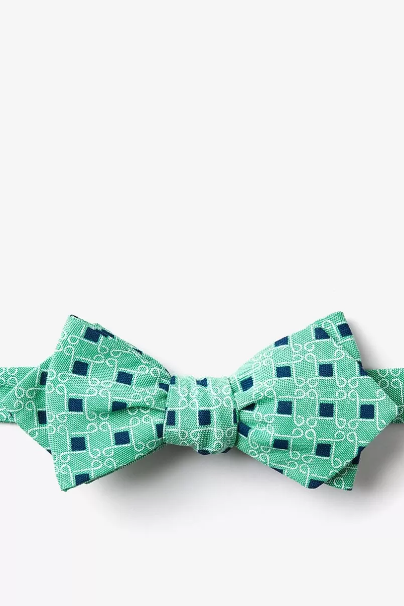 Ties Jamaica Diamond Tip Bow Tie Green New