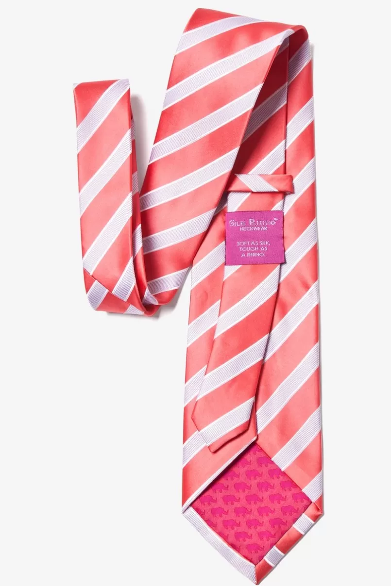 Ties Jefferson Stripe Extra Long Tie Coral Online