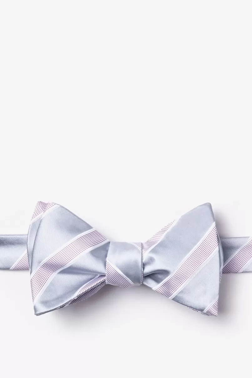 Ties Jefferson Stripe Self-Tie Bow Tie Gray Best Sale